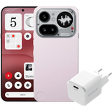 Nothing Phone (4a) Pro 256GB Rose 5G + BlueBuilt Chargeur avec Port USB C 45W Blanc