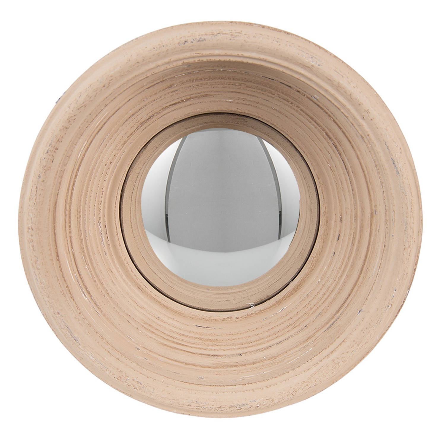 Clayre & Eef spiegel ø 24 cm beige kunststof rond grote spiegel wand spiegel muur spiegel beige grote spiegel wand