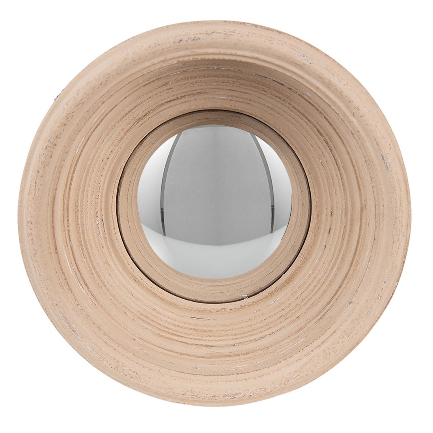 Clayre & Eef Spiegel - ø 24 cm - Beige - Kunststof - Rond
