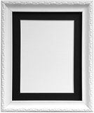Shabby Chic Witte Fotolijst met BlackMount A3 voor Afbeeldingsformaat A4