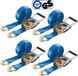 Arebos 4 x Sangle d'arrimage - Sangle d'arrimage - Sangle d'arrimage avec cliquet - 8 m x 50 mm