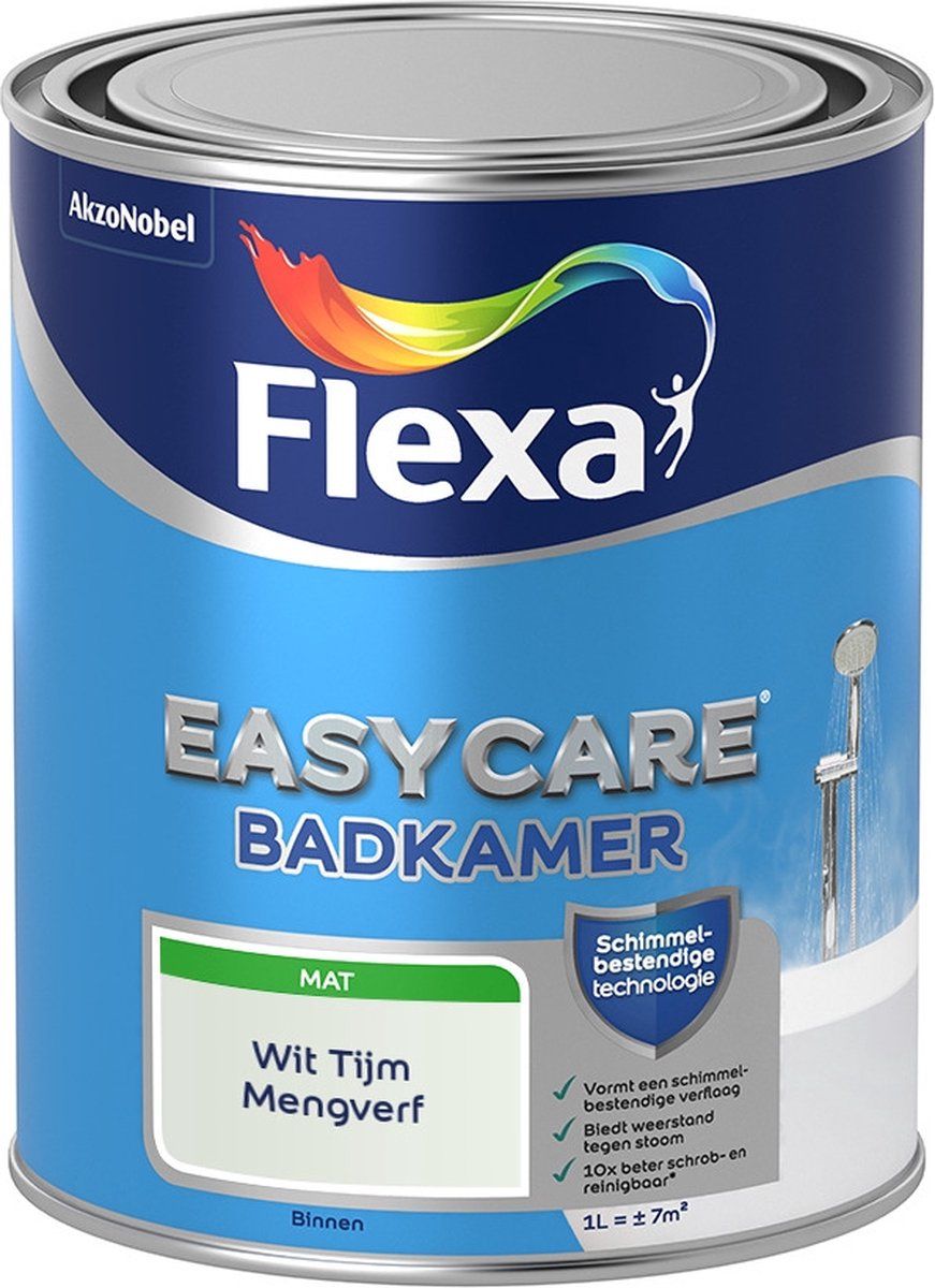 FLEXA Easycare Muurverf - Badkamer - Mat - Wit Tijm - 1 liter
