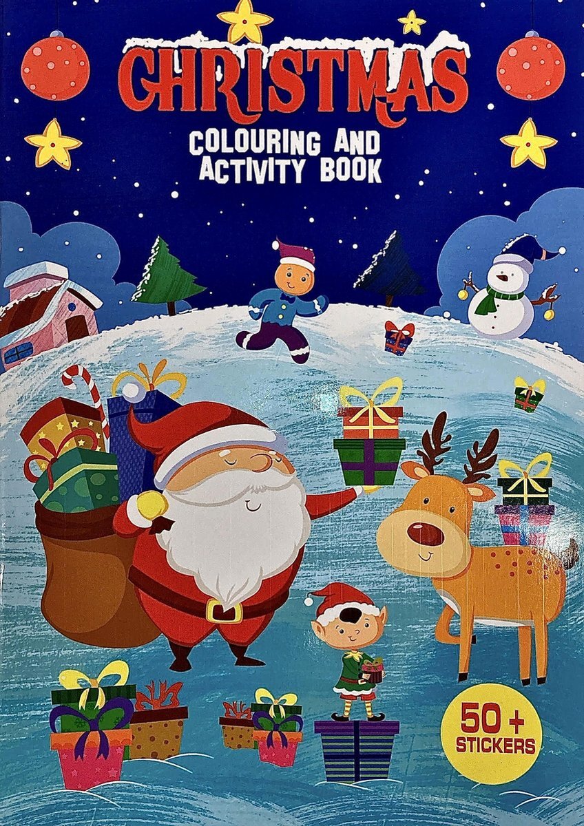 S&L Kerst kleur- en activiteitenboek plus 50 stickers - Christmas Colouring and Activity Book plus 50 stickers