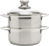 GSW Mirage - Stoompan - Ø 20 cm - Rvs - Met glasdeksel - 3-delig