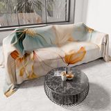 PETTI Artigiani Italiani - Sprei voor Frans bed, lente, zomer, lichte deken voor Frans bed, beddengoed, Marble Flower 100% Made in Italy