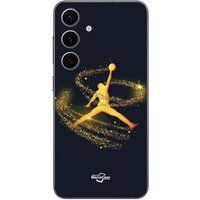 Maniacase Beschermhoes Samsung Galaxy S24 Jordan logo poudre filante dorée