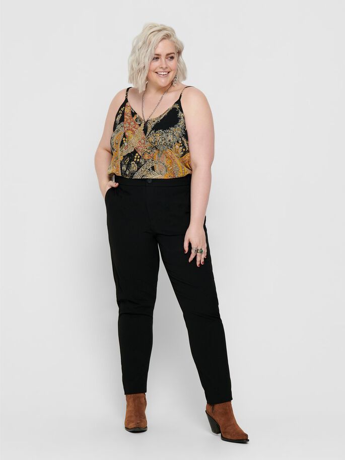 ONLY CARMAKOMA CARRIDE Broek Dames - Zwart - Maat 42