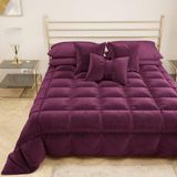 PETTI Artigiani Italiani - Warm fluwelen dekbed 220x260 cm, dubbelzijdige sprei, 350 g/m², Pruimpaars, gemaakt in Italië