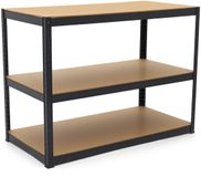 Merkloos / Sans marque HBM Stellingkast 3 x 265 kg Metaal/MDF Zwart 120 x 60 x 90 cm