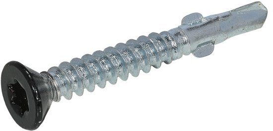 Proftec - Vleugelteks/Poortframe schroeven - Torx 20 - 4,2x32mm - Verzinkt - Zwarte kop (100 stuks)