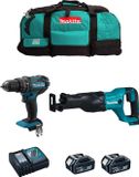 MAKITA Set MK204 (DHP482 + DJR186 + 2 x 5,0 Ah accu's + DC18RC lader + LXT600 opbergkoffer)