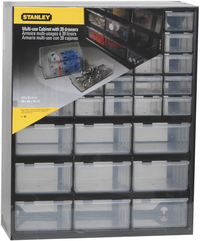 Stanley Ladenkastje - 39 Compartimenten - Kunststof - Zwart/Transparant