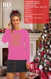 Bellatio Decorations Foute kersttrui/sweater voor dames - Hohoho kerst cadeau - roze - glitter goud XS