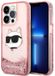 Karl Lagerfeld Glitter Serie - iPhone 14 Pro Max Hoesje - Roze