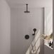 Brauer Black Edition Thermostatische Regendoucheset Inbouw - Hoofddouche 20 cm - 3 Weg - Handdouche Rond 3 Standen - Doucheslang - Wandaansluitbocht - Mat Zwart