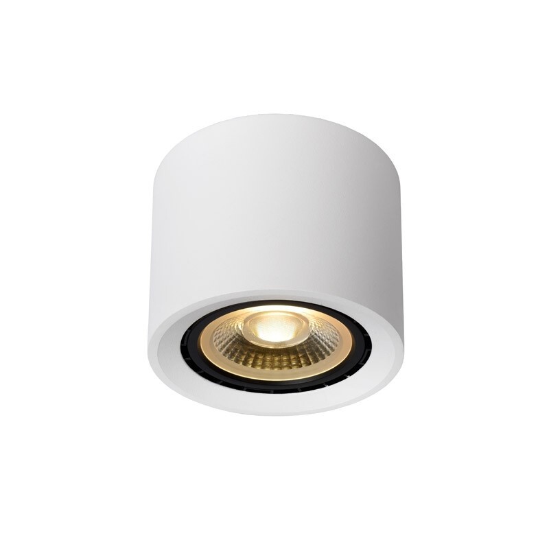 Lucide FEDLER - Plafondspot - Ã˜ 12 cm - LED Dim to warm - GU10 - 1x12W 3000K/2200K - Wit