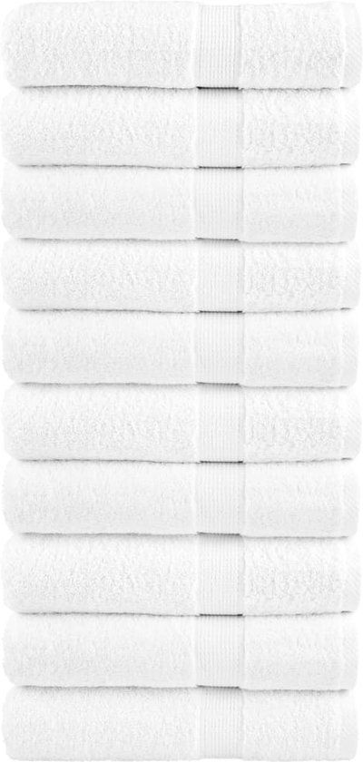 vidaXL Badhanddoeken SOLUND 10 stuks Wit 600 g/m² 70x140 cm Katoen