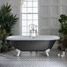 Oxford Baignoire îlot avec deux dossiers Classique 179,5cm x 78,5cm - Metallic Tin avec pieds de baignoire Blanc