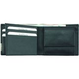 Alassio 42131 Portemonnee Met Metalen Embleem In Liggend Formaat Van Het Fijnste Nappaleer Met 4 Creditcardvakken Netvak Vak Voor Bankbiljetten Muntenvak Zwart