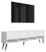 3E 3xE living.com 3xE living TV-meubel met geribbelde voorpanelen, matwit, en zwarte, schuine poten