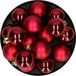 Decoris kleine kerstballen - 32x st - donkerrood - 4 cm - kunststof - kerstversiering
