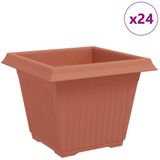 vidaXL Jardinière carrée brique rouge 24 pièces 28,5 x 28,5 x 22 cm