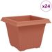 vidaXL Jardinière carrée brique rouge 24 pièces 28,5 x 28,5 x 22 cm
