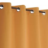 Atout Ciel Thermisch gordijn, gevoerd, fleece, toon op toon, met oogjes, 140 x 240 cm, klaar om op te hangen, mosterdgeel