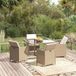Ensemble de salle à manger d'extérieur et coussins 5 pièces - Salon de jardin en polyrotin beige 140626