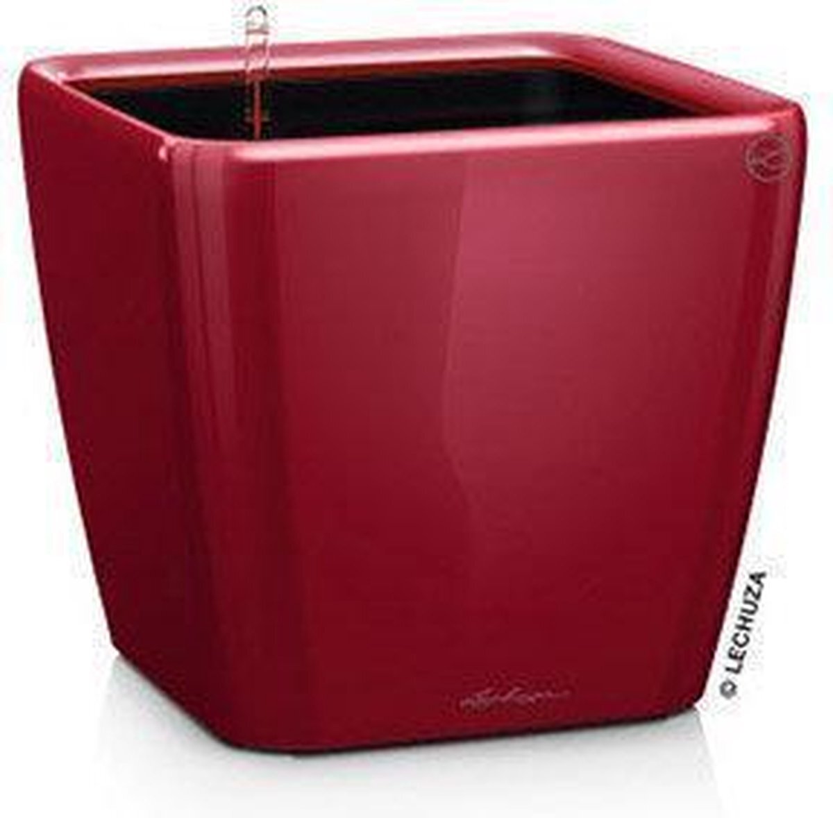 Lechuza Plantenbak Quadro Premium 28 LS rood hoogglans