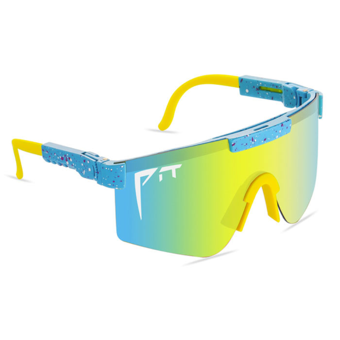 PIT VIPER PIT VIPER Gepolariseerde Zonnebril - Fiets Ski Sport Bril Shades UV400 Blauw Geel