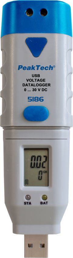 PeakTech 5186 USB-datalogger - 0 ... 30V DC - 32.000 punten