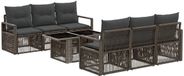 vidaXL Tuinbank Set 7-delig Grijs en Donkergrijs Polyrattan