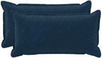 vidaXL - Kussensloop - 2 stuks - HOUTEN - Blauw - 40 x 80 cm - Katoensatijn