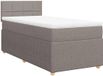 vidaXL Boxspring met matras stof taupe 90x200 cm