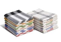 Home Linge Passion | Set van 12 theedoeken | 100% katoen - 50 x 70 cm | Kleurrijk assortiment: Beige - Blauw - Groen - Geel - Rood - Zwart