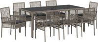 vidaXL Tuinset, 9-delig, grijs, polyrotan