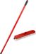 Buemag brosse de nettoyage/raclette - avec raclette - plastique - rouge - y compris manche télescopique en métal 130 cm - Brosse de nettoyage de salle de bain