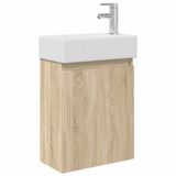 vidaXL Badkamermeubel met kraan Sonoma Eiken 45,5 x 22,5 x 84 cm
