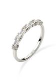 Elli PREMIUM Ring met Stenen Dames Topaas Baguette Geslepen Diamant Geslepen Wit 925 Sterling Zilver