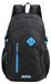 Aoking Sac à dos Noir Bleu Polyester Compartiments zippés Bretelles réglables Black and Blue UNICA 33x19x50 cm