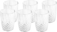 Merkloos Drinkglazen - 6x stuks - kunststof - kristaleffect - 400 ml