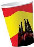 Merkloos / Sans marque Dh Konzept Gmbh Spanje/Spaanse vlag thema feestbekers - 10x stuks - Wegwerpservies - Papier - Multi - 200 ml
