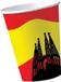 Merkloos / Sans marque Dh Konzept Gmbh Spanje/Spaanse vlag thema feestbekers - 10x stuks - Wegwerpservies - Papier - Multi - 200 ml