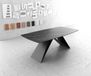 DELIFE Eettafel Edge bootsvorm 200x100cm Laminam® keramiek bruin V-middenvoet zwart