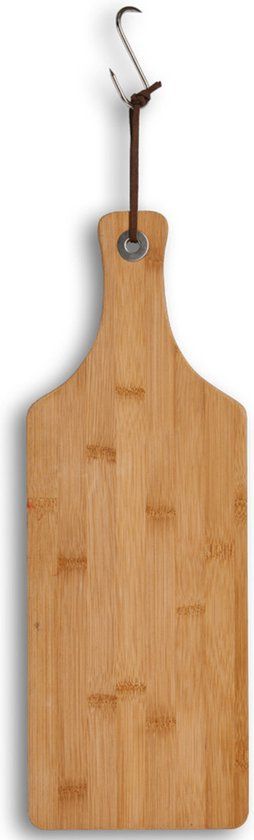 Zeller Bamboe houten snijplank/serveerplank met handvat 44 x 16 cm