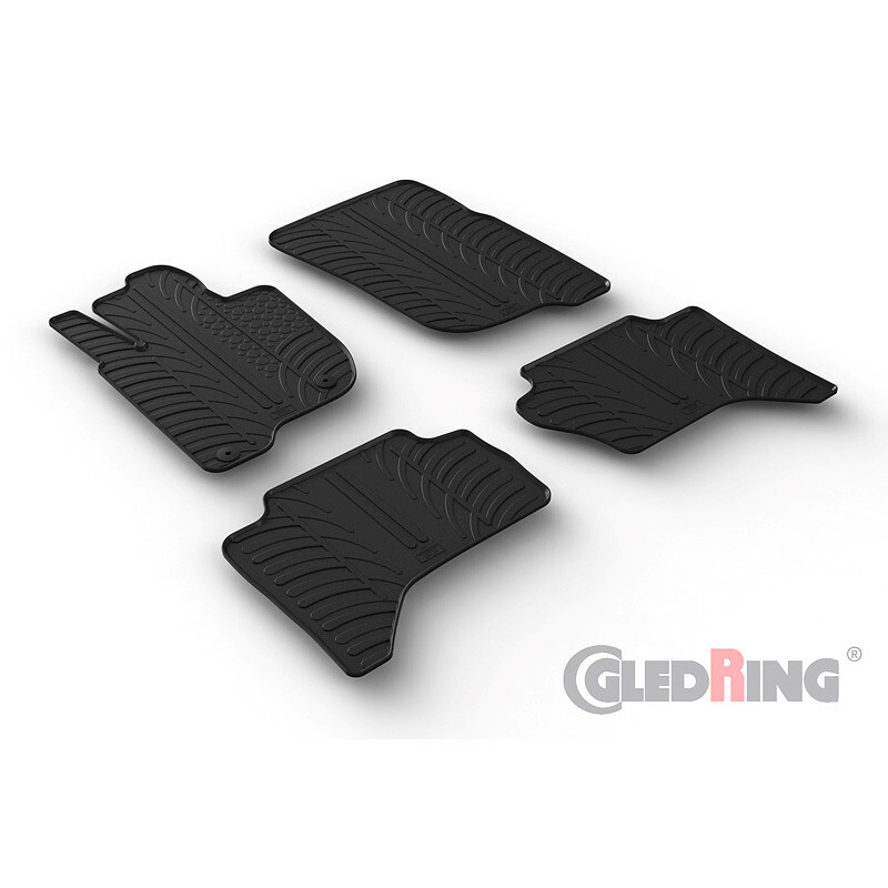 Gledring 365 set rubberen matten Mitsubishi L200 (Triton) 2015-2019 & FL 2019 (T-profiel 4-delig + montageclips), zwart