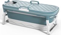 Merkloos Simple Fix Zitbad - 138cm - Opvouwbaar Bad - Bath Bucket - ligbad - Zitbad voor volwassenen - 220L - Extra lang - Blauw