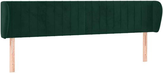 vidaXL Hoofdbord met randen 183x23x78/88 cm fluweel donkergroen