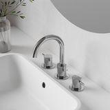 Steinberg Robinet de lavabo avec tirette, installation 3 trous, chrome